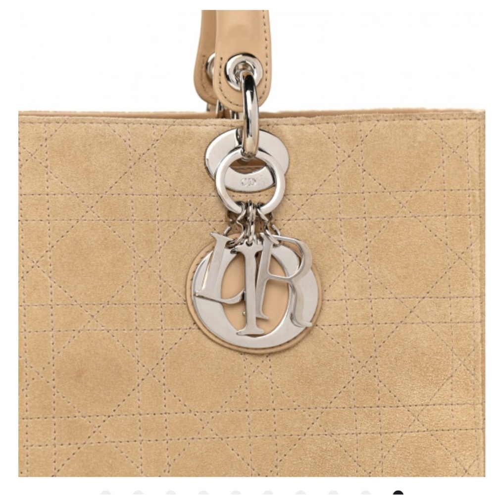 Christian Dior Cream Suede Lady D Bag